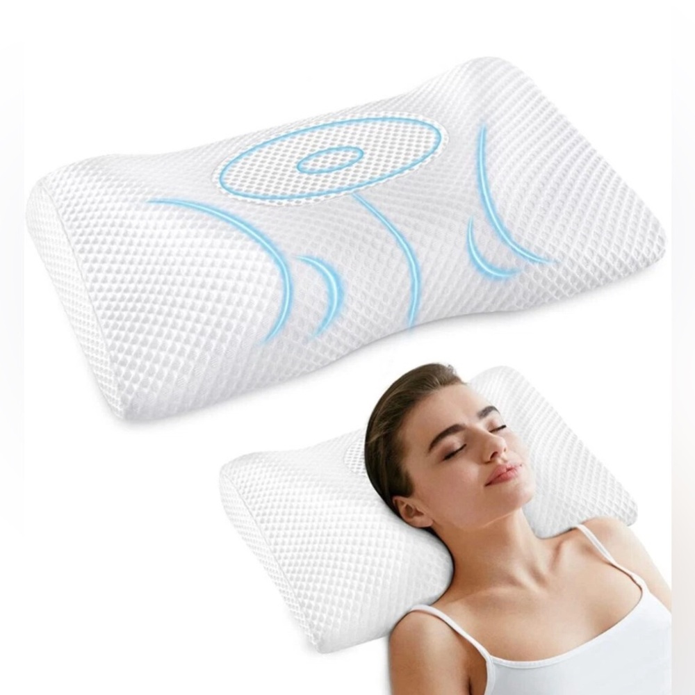 Cervical Neck Pillows for Pain Relief Sleeping, 2-Way Adjustable Orthopedic